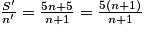 \frac{S'}{n'}= \frac{5n+5}{n+1}= \frac{5(n+1)}{n+1}