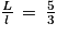 l\, =\, \frac{3\, \times \, L}{5}