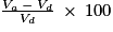 \frac{V_{a}\: -\: V_{d}}{V_{d}}\: \times \: 100
